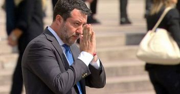 Matteo Salvini ai funerali di Silvio Berlusconi