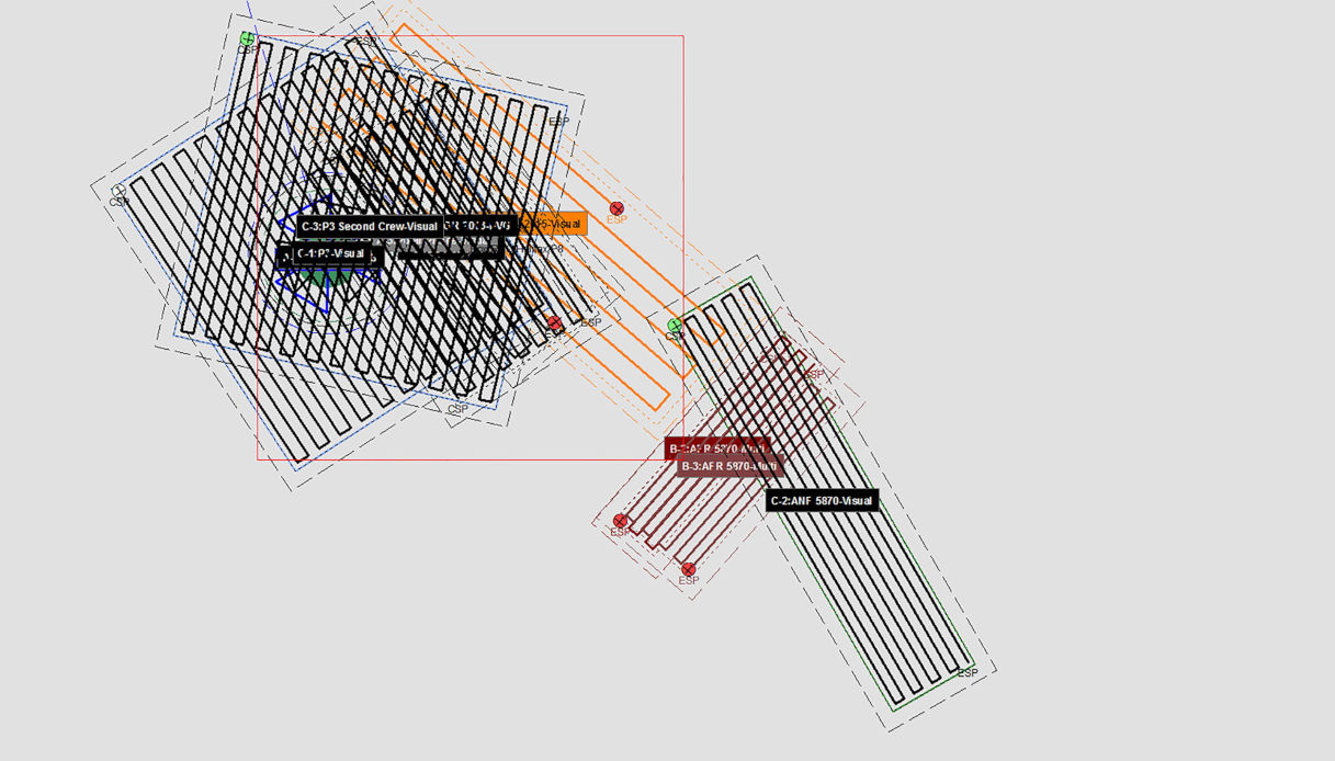 Un grafico messo a disposizione dalla Guardia costiera degli Stati Uniti con una rappresentazione visiva dei modelli utilizzati per la ricerca del sommergibile Titan