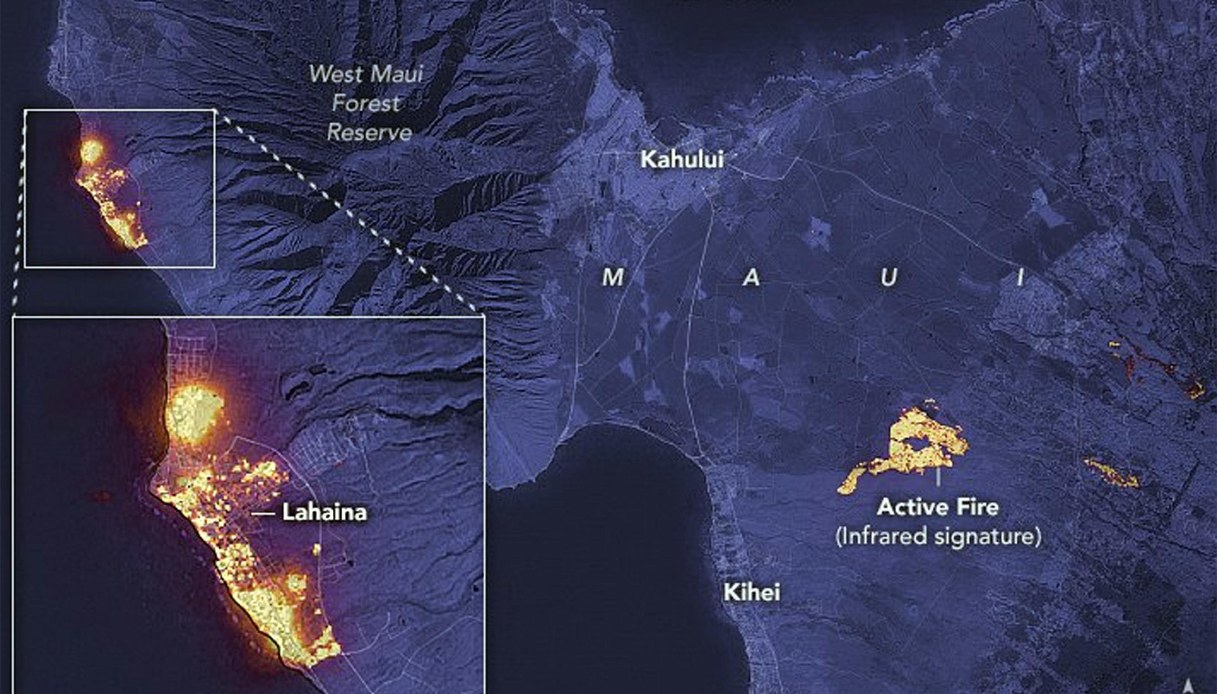 Incendio Hawaii mappa