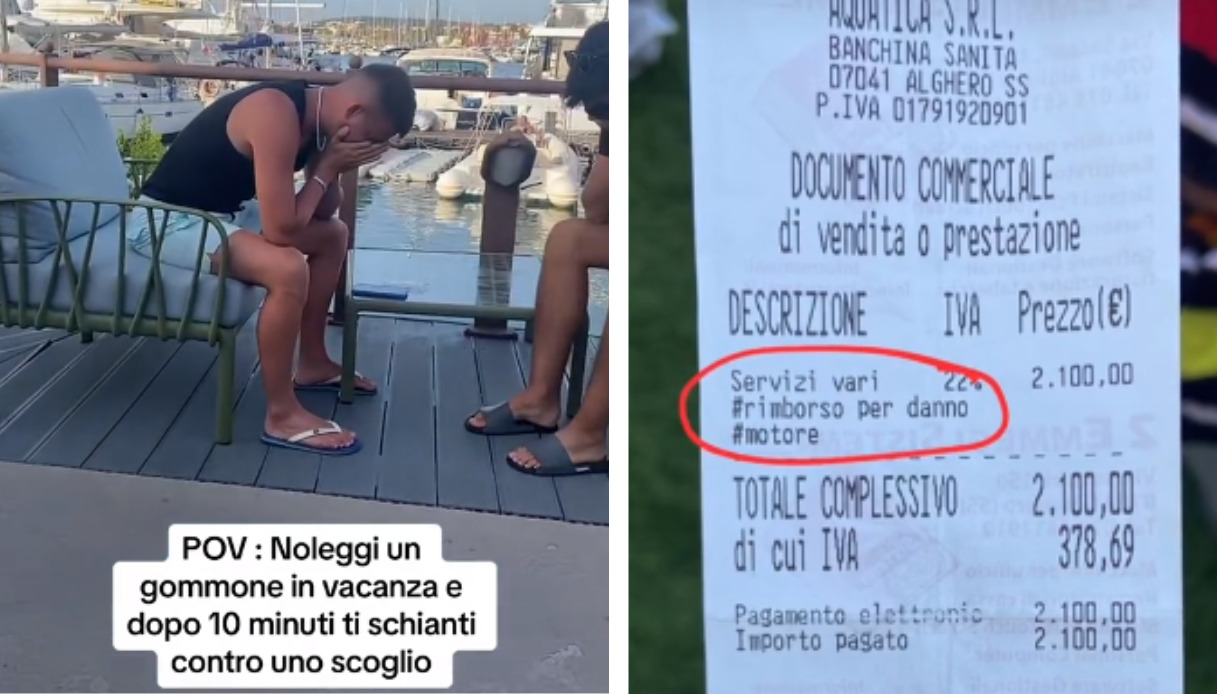 Noleggiano gommone ad Alghero e si schiantano contro uno scoglio: "Pagati 2.100 euro di danni"