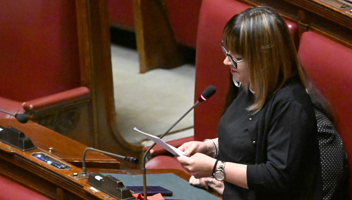 Daniela Morfino del Movimento 5 stelle nel corso delle dichiarazioni sul voto di Fiducia per dl sulle alluvioni