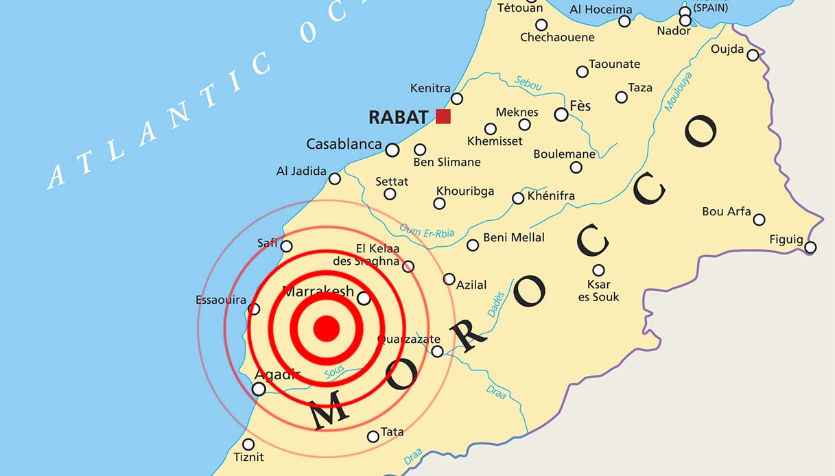 scossa terremoto marocco magnitudo 6.8