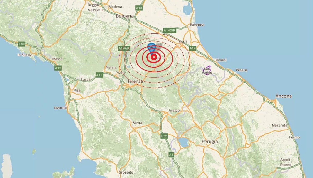 Sciame sismico con terremoto tra Toscana ed Emilia Romagna scosse