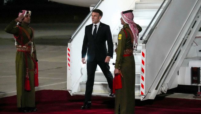 L&#039;arrivo del presidente francese Emmanuel Macron in Cisgiordania