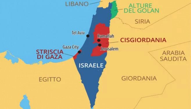 mappa israele hamas