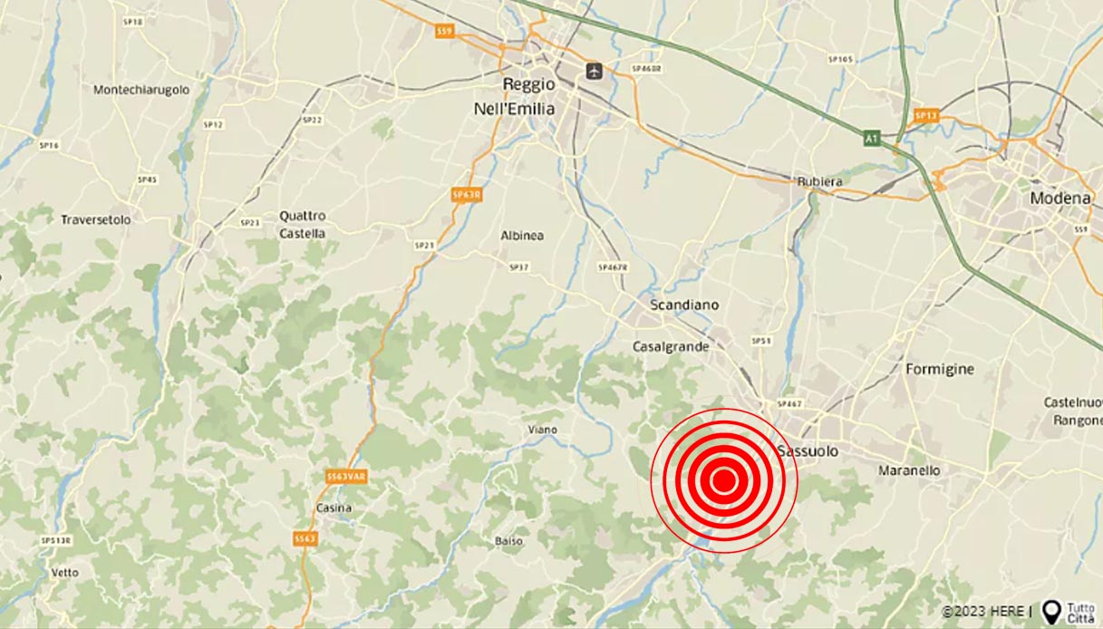 Terremoti, scossa di magnitudo 3.6 nel Reggiano