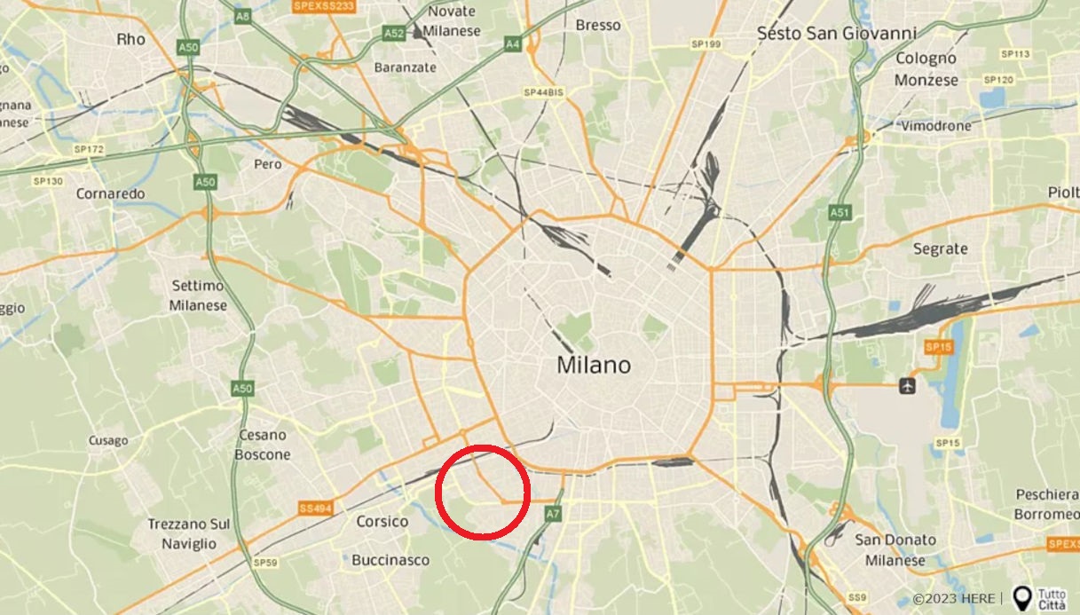 Una mappa che mostra la posizione di viale Faenza a Milano