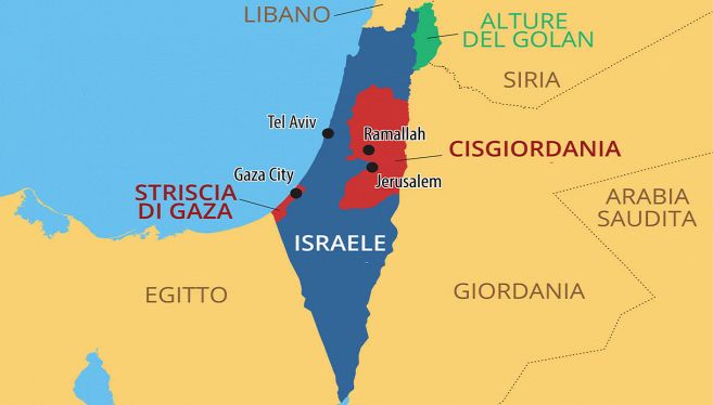 Israele e Hamas, mappa zone di guerra.