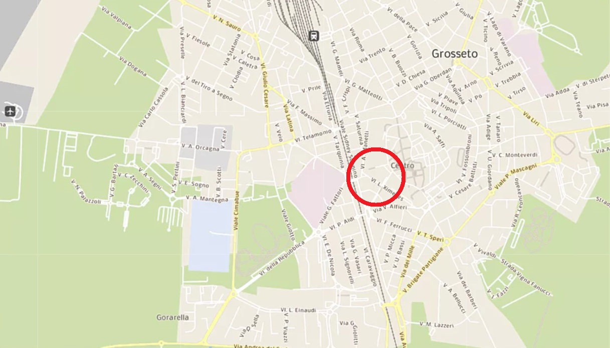 Una mappa che mostra la zona in cui un 14enne è stato aggredito da una baby gang