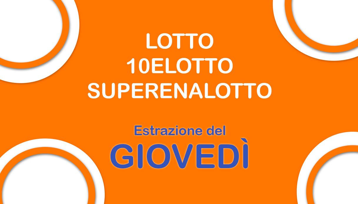 Estrazioni Lotto Superenalotto e 10eLotto di oggi gioved 29