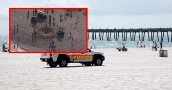 bimba morta sabbia buca spiaggia Florida