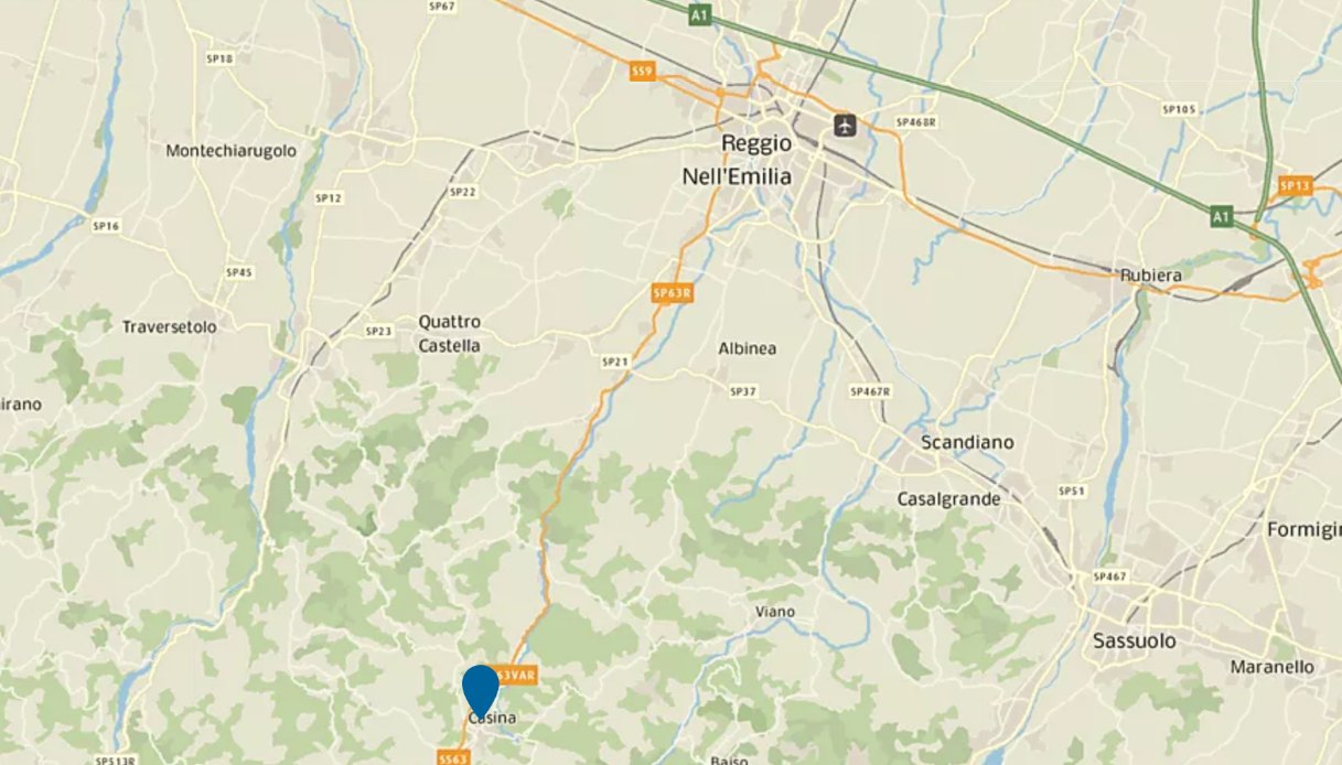 donna morta Casina Reggio Emilia mappa
