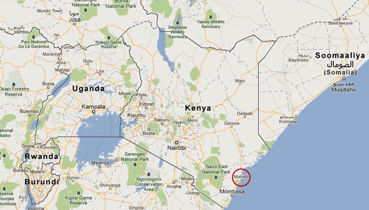 mappa Malindi Kenya