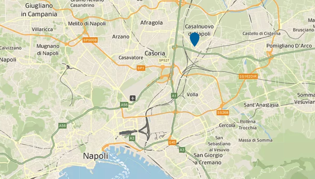 operaio morto Casalnuovo Napoli mappa