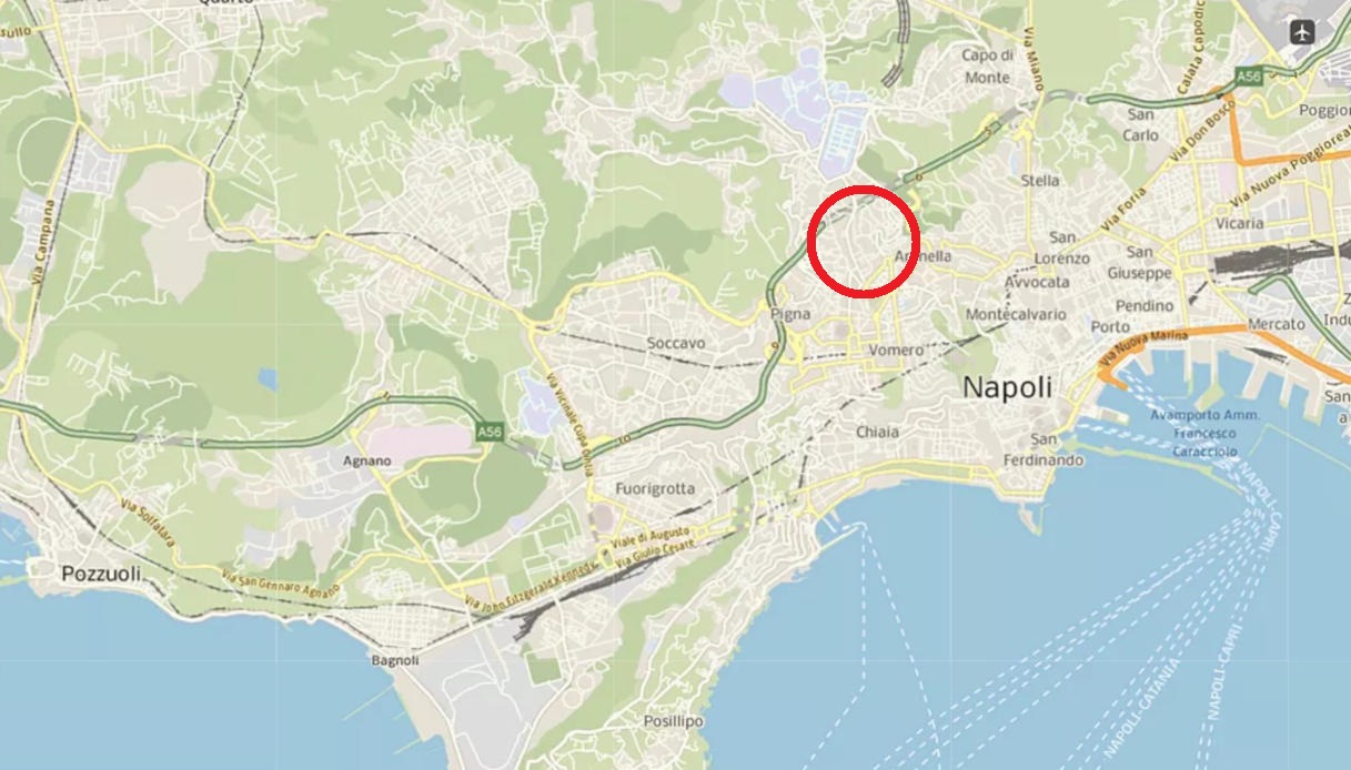Una mappa di Napoli
