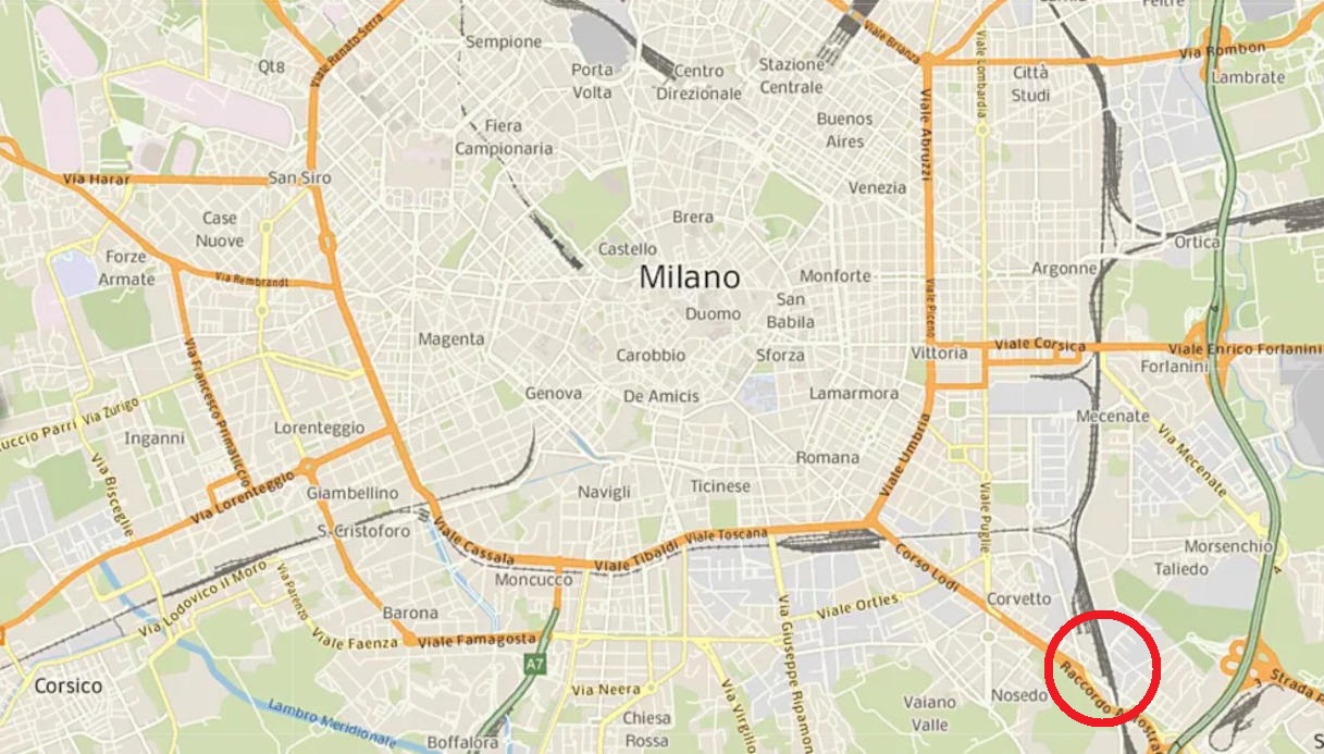 Una mappa di Milano