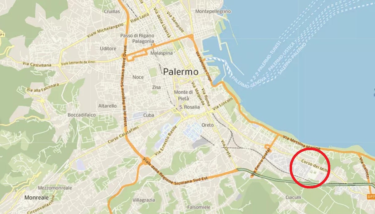 Una mappa di Palermo