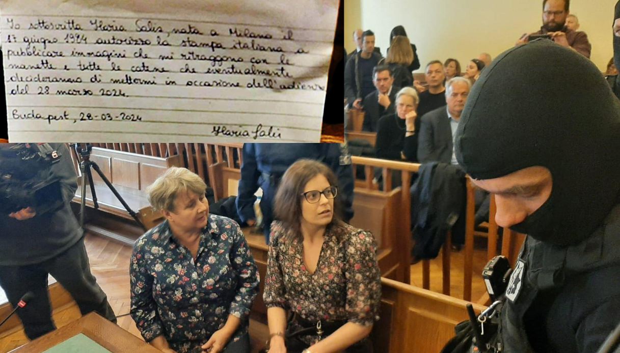 Ilaria Salis manette tribunale rifiuta domiciliari presidio Napoli