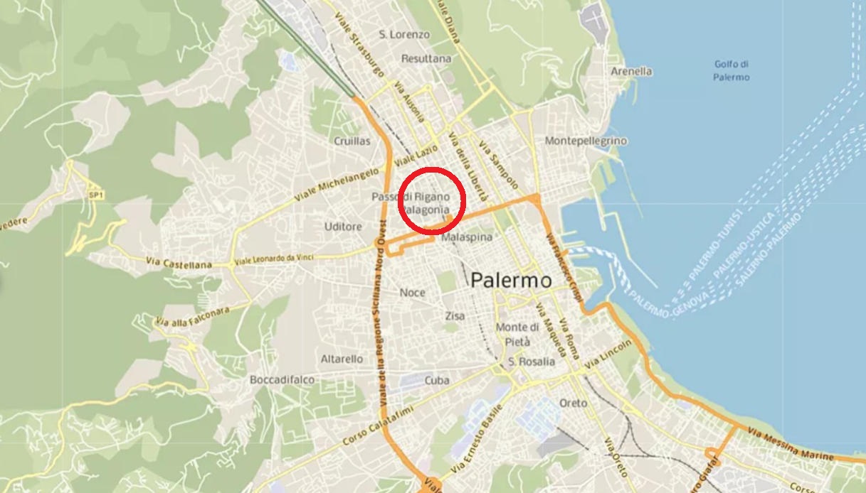 Una mappa di Palermo