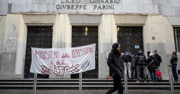 Occupazione liceo PariniMilano, 3 Marzo 2024, ANSA/DAVIDE CANELLA