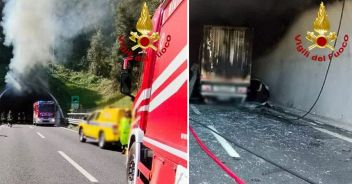 incendio-autostrada-a14-incidente-camion-fiamme-galleria-pedaso-grottammare-fiamme