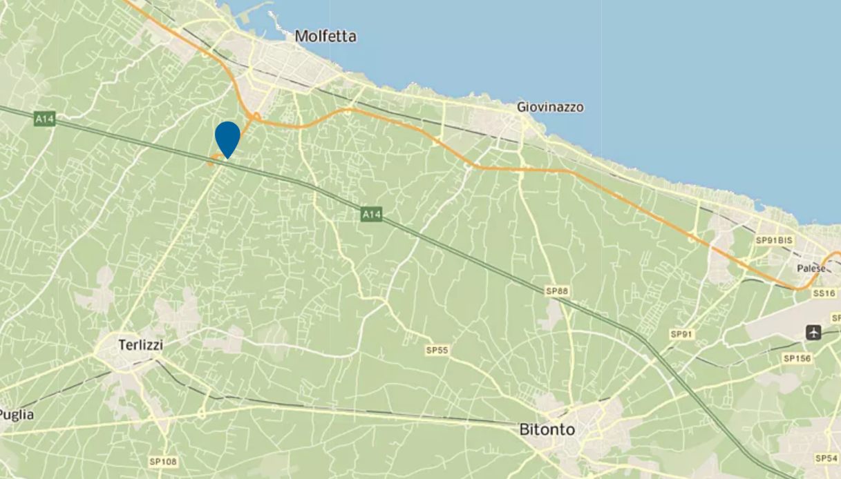 morto incidente autostrada A14 Molfetta Bitonto mappa