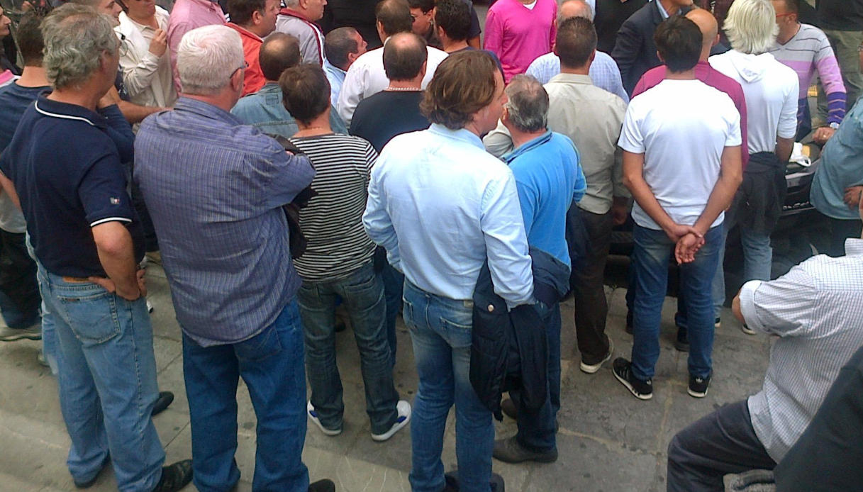 Protesta degli operai a Palermo