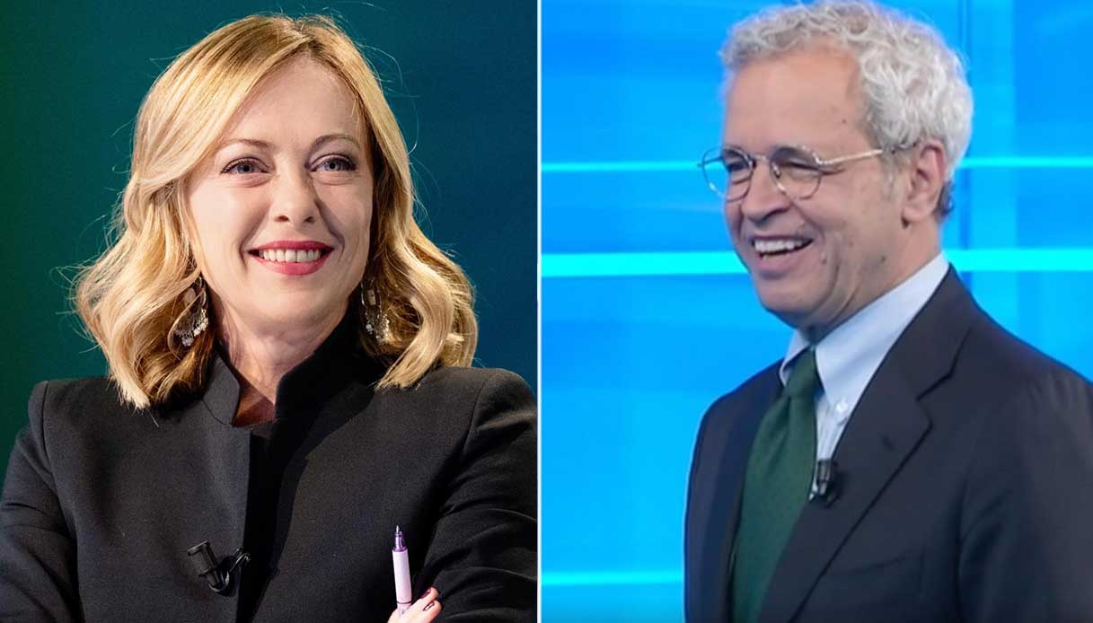 Giorgia Meloni al Tg La7 di Mentana, blitz della premier fra politica e battute: frecciata a Lilli Gruber