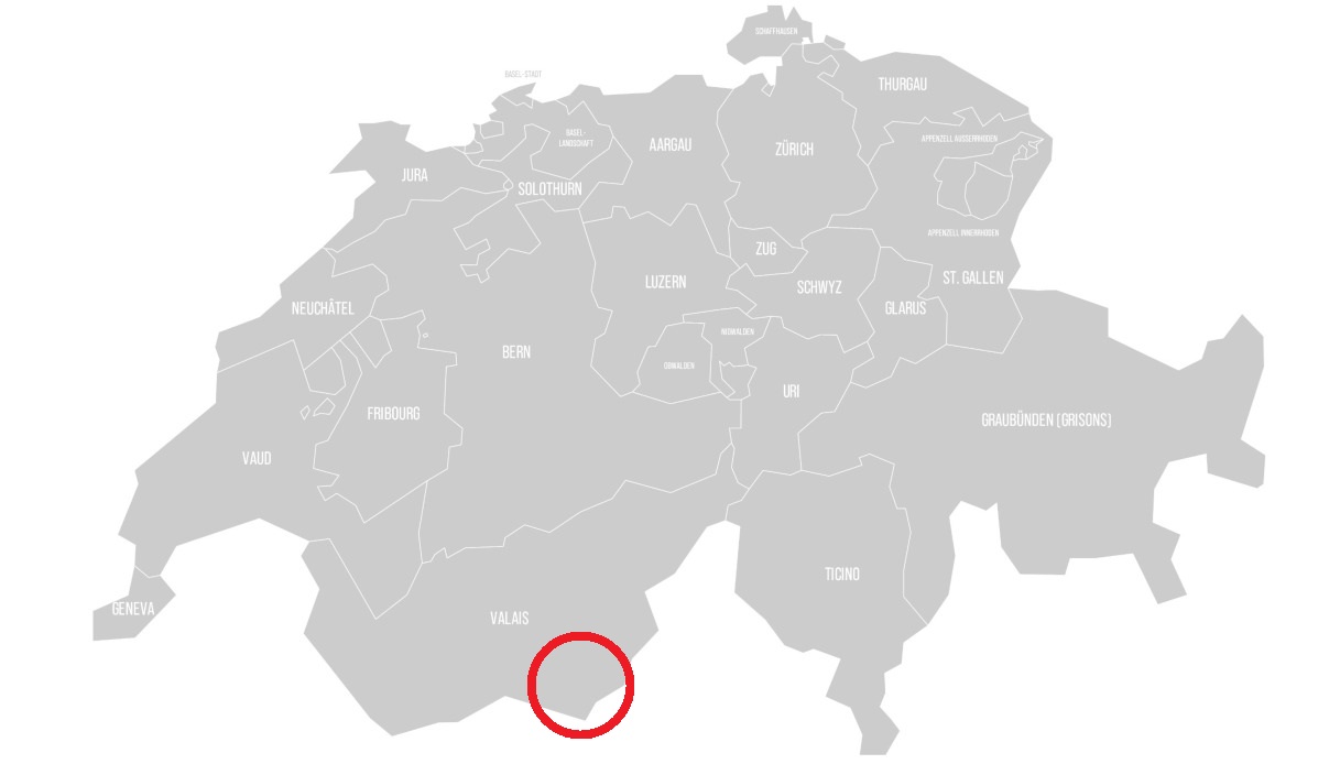 Una cartina della Svizzera