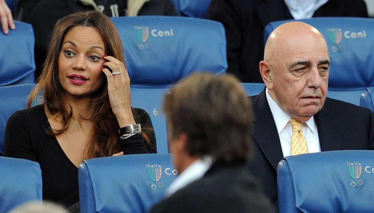 Adriano Galliani ed Helga Costa allo stadio