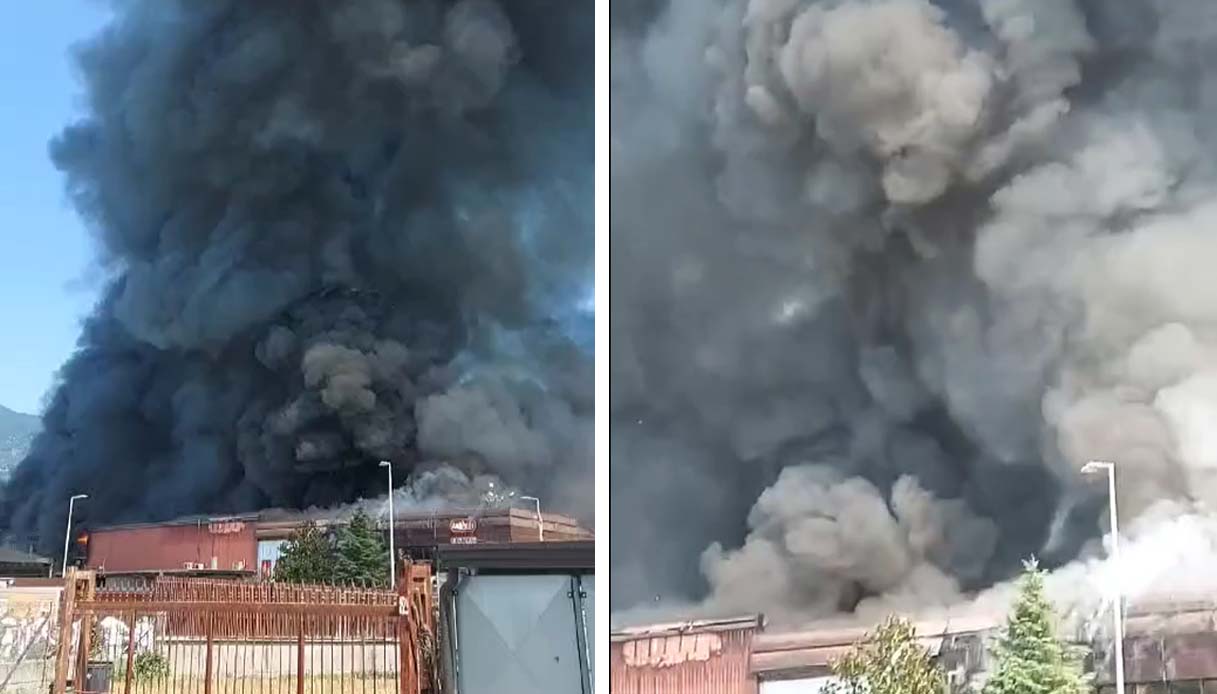 Incendio a Striano vicino a Napoli, fiamme nell