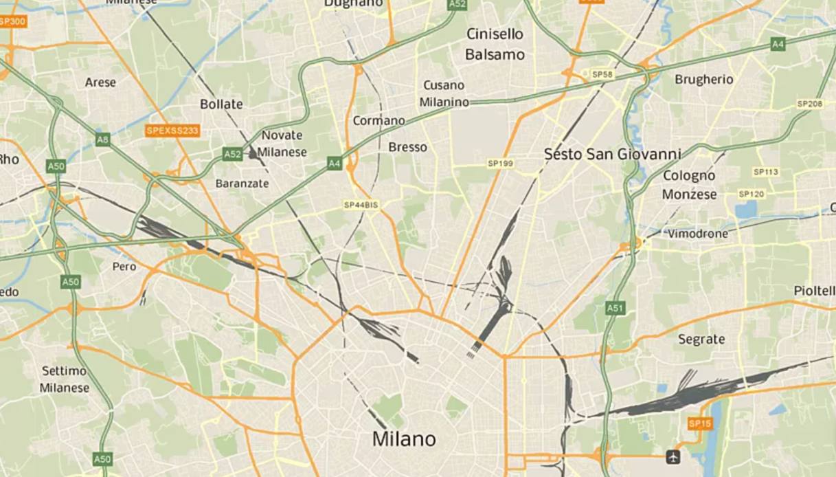 incidente tangenziale Milano mappa