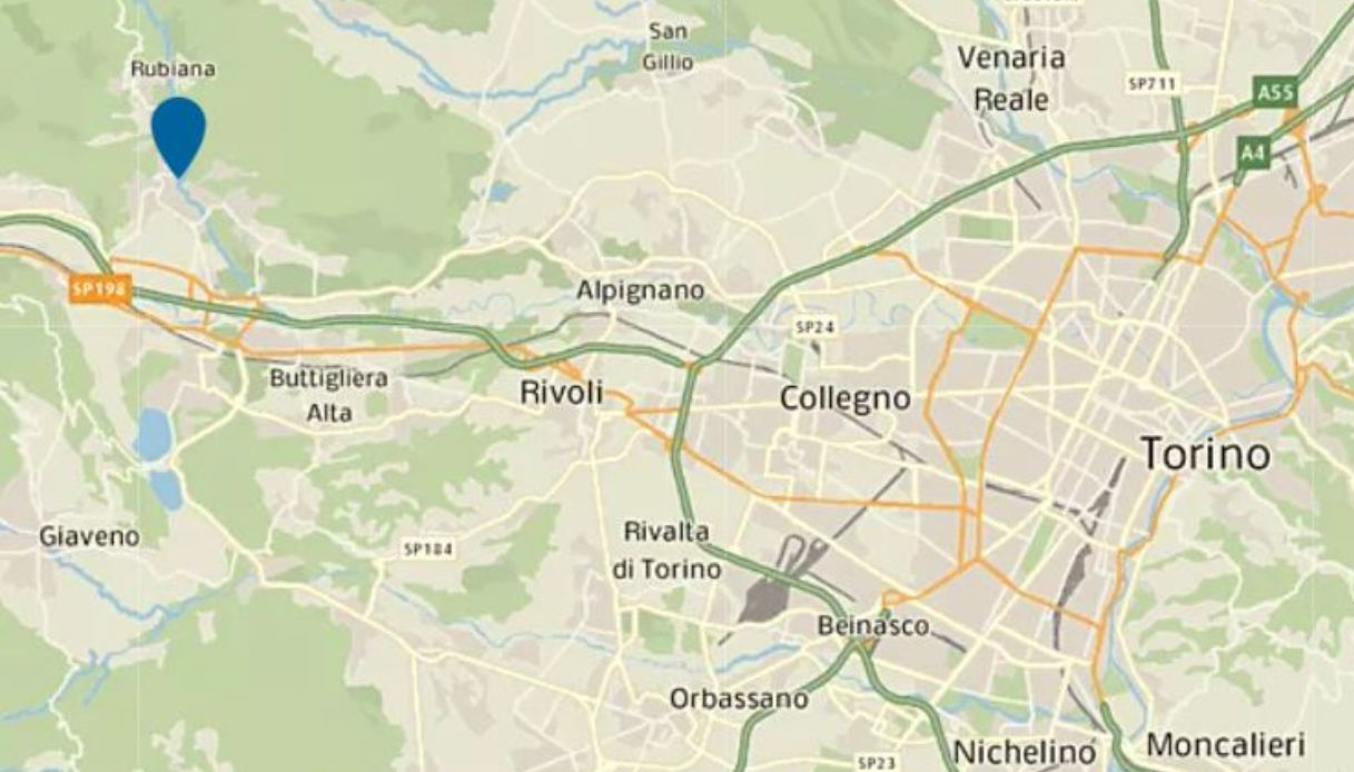 Mappa Almese Torino ragazzo annegato