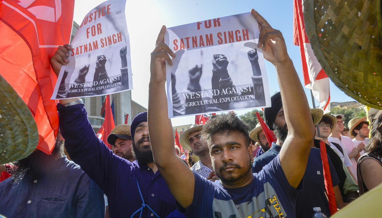 Manifestazione della comunità indiana di Latina contro il caporalato per la morte di Satnam Singh