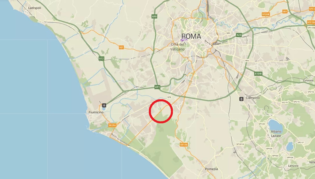 Una mappa di Roma e Ostia