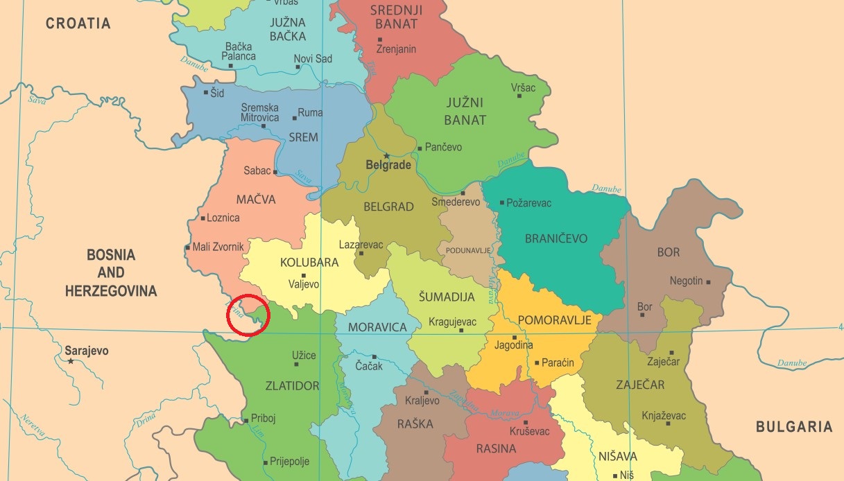 Mappa Bosnia Serbia