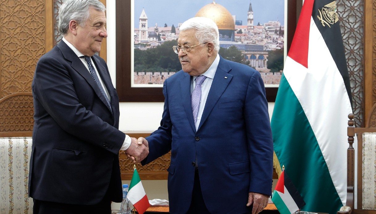 Antonio Tajani e Abu Mazen