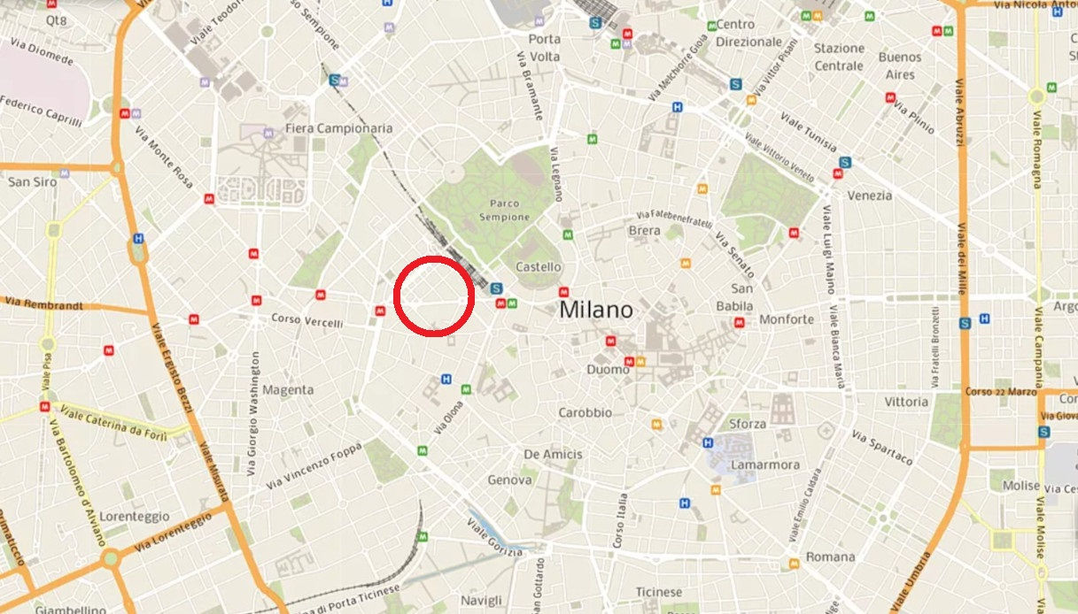 Una cartina di Milano