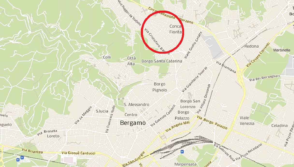 Mappa Bergamo via Baioni