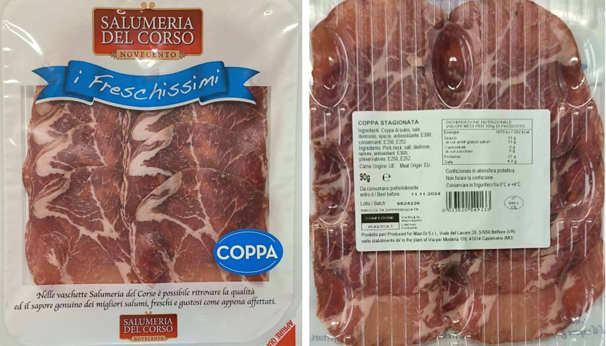 coppa ritirata listeria