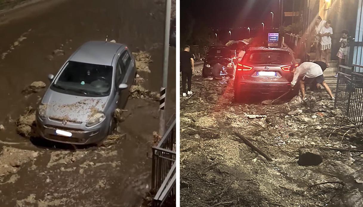 Frana a Gragnano, il video della strada e delle auto travolte dal fango: evacuate 20 persone, le immagini