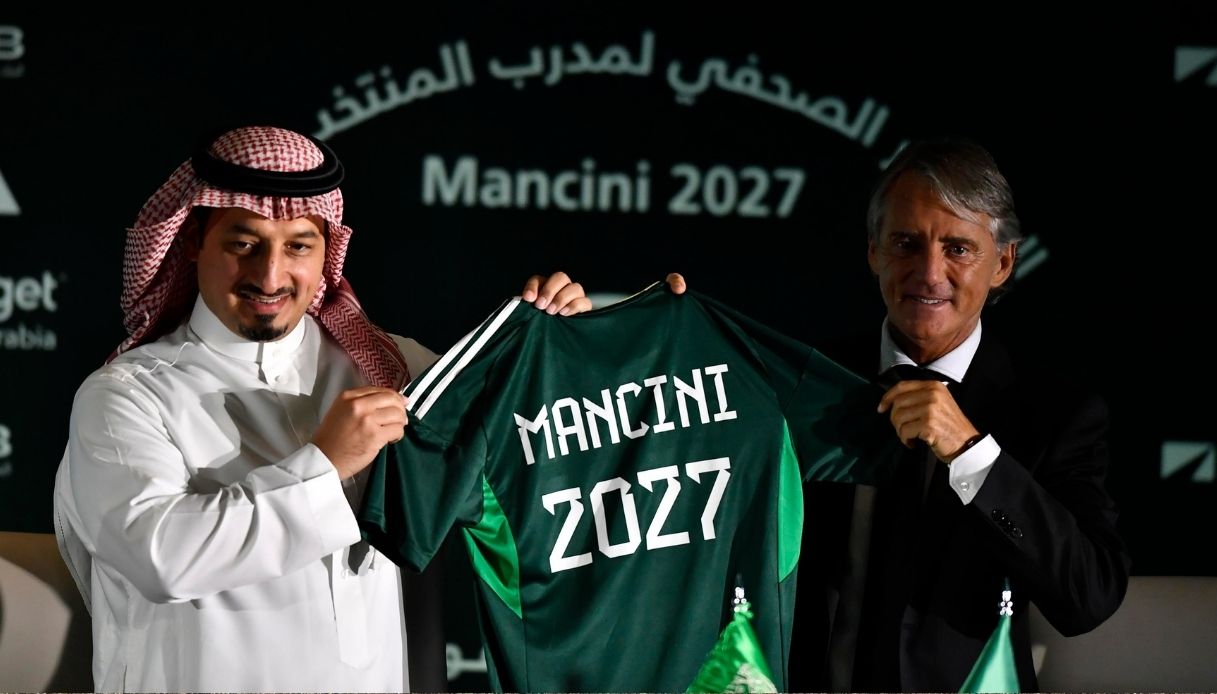 esonero roberto mancini arabia ct contratto