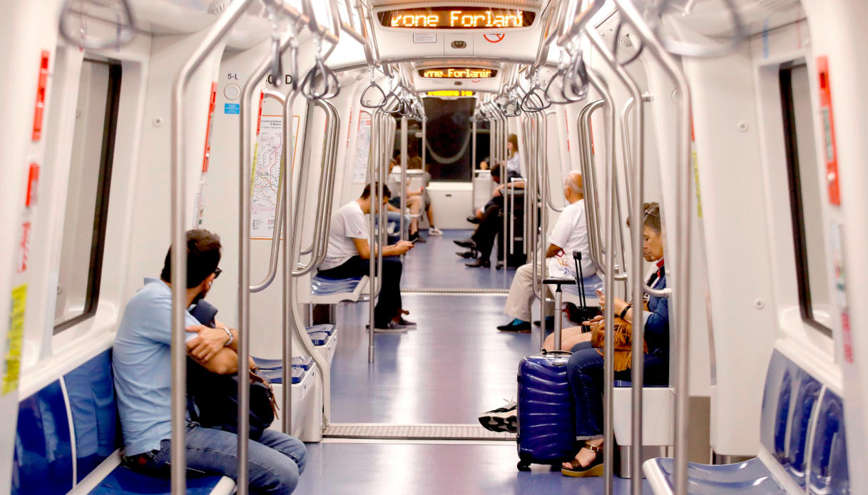 Un vagone della metropolitana M4 di Milano