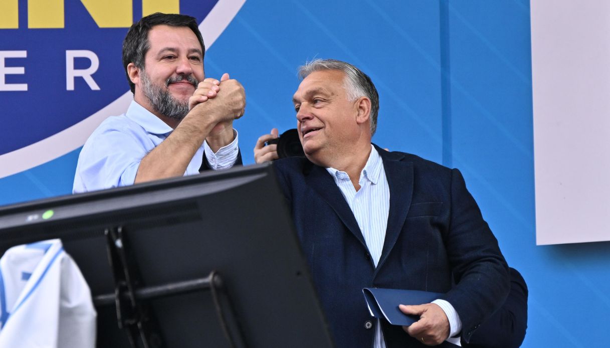 Orban raduno Lega Pontida Salvini