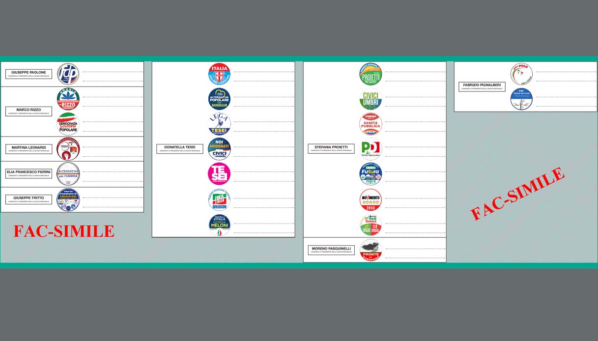scheda elettorale fac simile elezioni regionali umbria