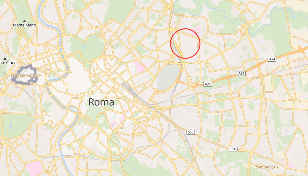 La zona di Pietralata a Roma