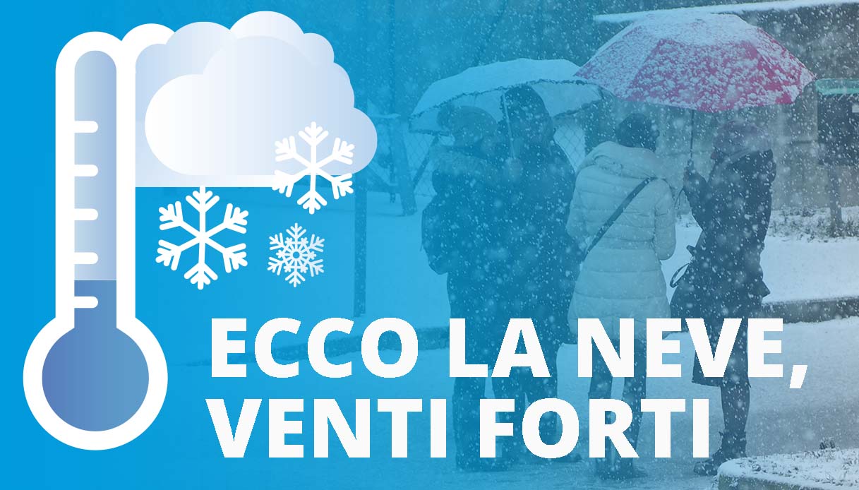 Allerta meteo per vento e neve con il freddo artico che piomba sull