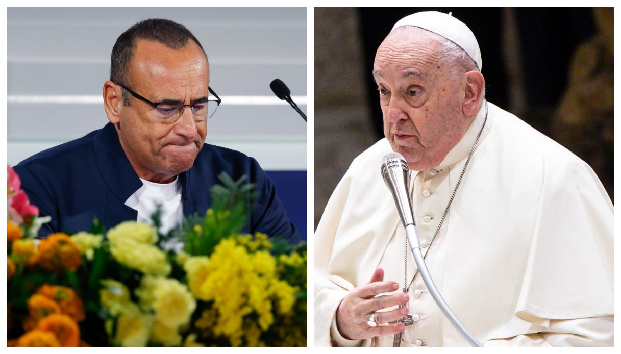 Carlo Conti accusato di aver riciclato il video di Papa Francesco a sua insaputa: "Siamo alla fantascienza"