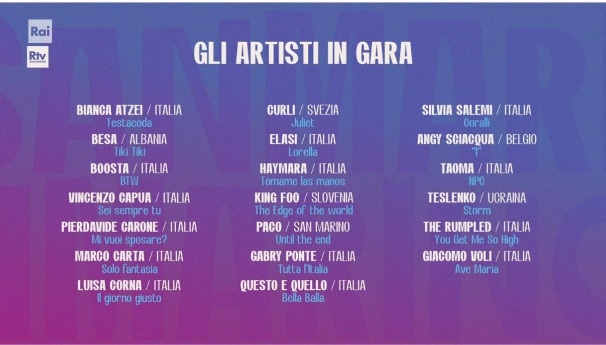 san marino song contest cantanti