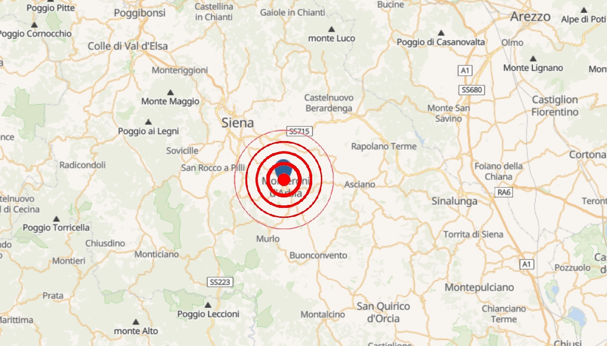 Scosse di terremoto in serie vicino Siena, la più forte di magnitudo 3.1: cosa sta succedendo